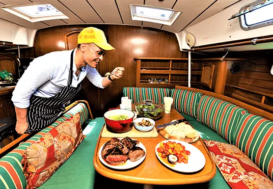 sailing bay of islands & Auckland harbour cruises meal preparation